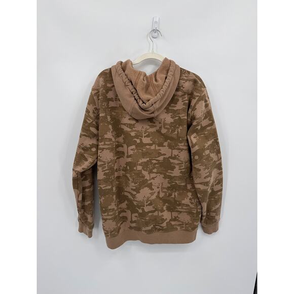 Carhartt Tan Loose Fit Spell Out Camoflage Midweight Logo Hoodie Men’s Medium - Picture 2 of 7